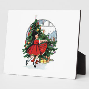 Christmas Girl Vintage Fotoplatte