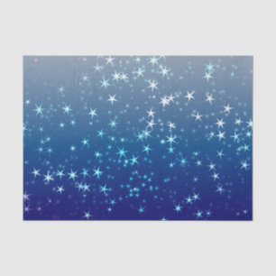 Christmas Glitzern Stars Blue Sky Seidenpapier