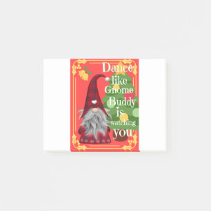 Christmas Gnome Buddy Dancing Funny Novelty Design Post-it Klebezettel