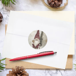 Christmas Gnome for the Holidays Runder Aufkleber