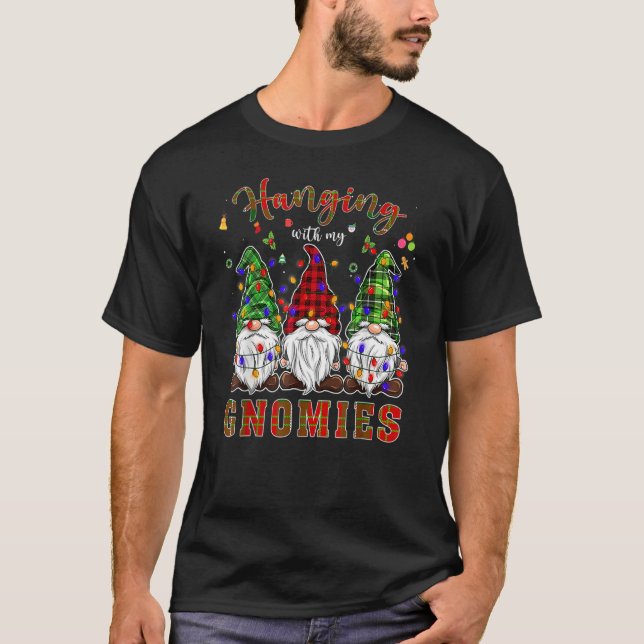 Christmas Gnome Hanging With My Gnomies Men Women  T-Shirt (Vorderseite)