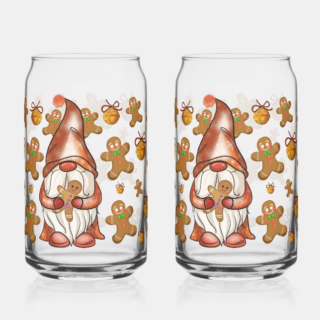 Christmas Gnome Holding Gingerbread Men | Festive Dosenglas (Links)