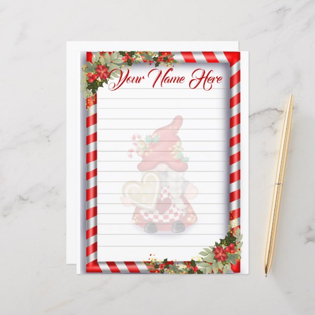 Christmas Gnome Lined (Vorderseite/Rückseite Beispiel)