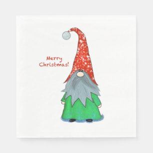 Christmas Gnome Luncheon Napkin Serviette