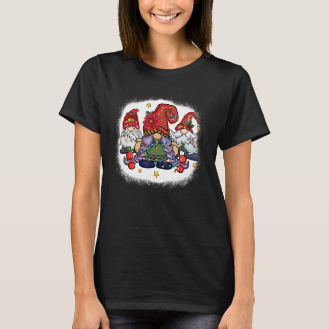 Christmas Gnome  Men Women Buffalo Plaid Red Chris T-Shirt (Vorderseite)