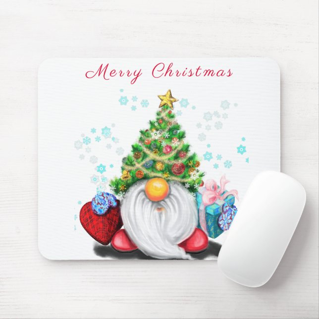 Christmas Gnome Mouse Pad Mousepad (Mit Mouse)