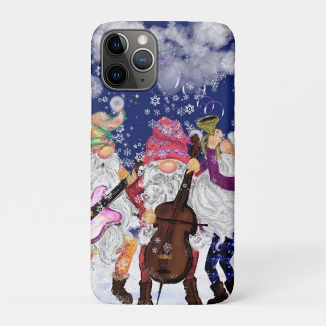 Christmas Gnome Music Band Funny iPhone Case (Rückseite)
