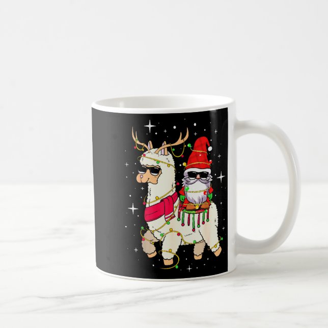 Christmas Gnome On Llama, Cute Alpaca Chanukah Chr Kaffeetasse (Rechts)