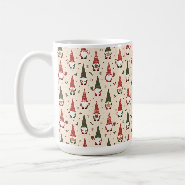 Christmas Gnome Party Pattern Kaffeetasse (Links)