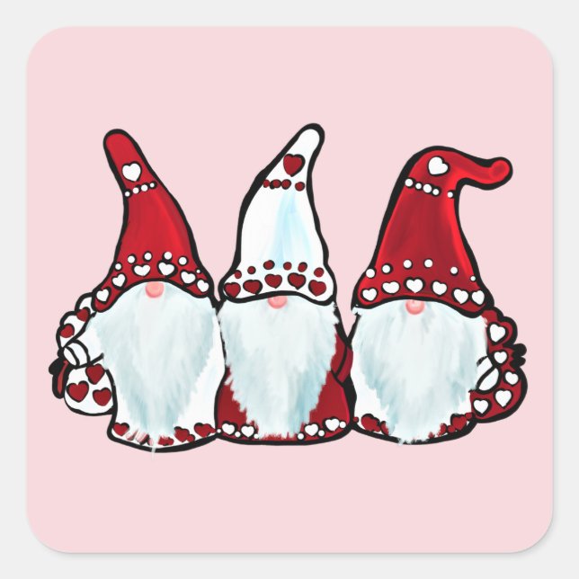 CHRISTMAS GNOME QUADRATISCHER AUFKLEBER (Vorderseite)