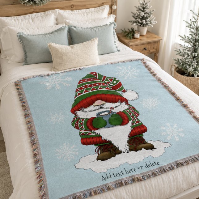 Christmas Gnome Red Green Niedlich Decke (Von Creator hochgeladen)