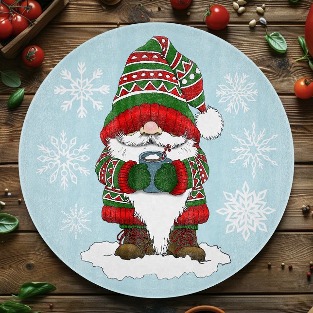 Christmas Gnome Red Green Niedlich Schneidebrett (Von Creator hochgeladen)