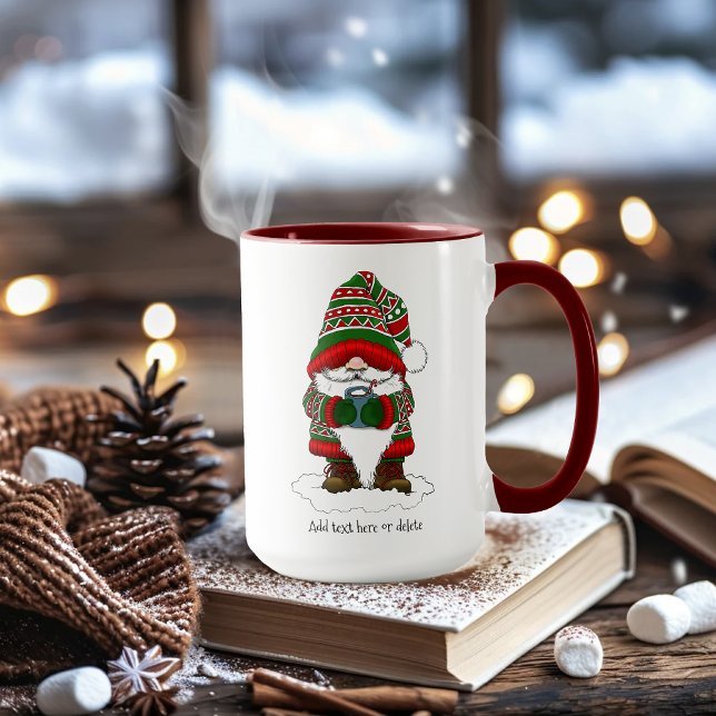 Christmas Gnome Red Green Niedlich Tasse (Von Creator hochgeladen)