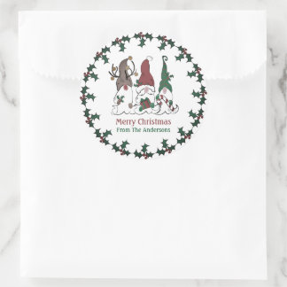 Christmas Gnome Santa Elf Reindeer Festive Xmas Runder Aufkleber