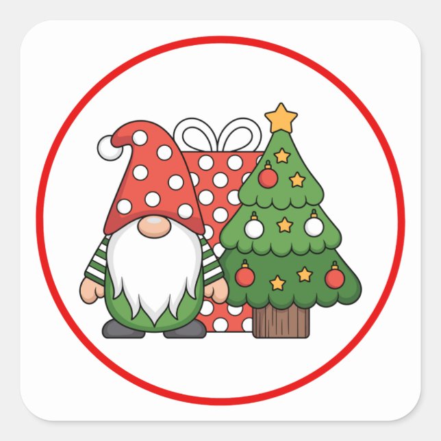 Christmas Gnome Santa Sticker Pack Cute Holiday De (Vorderseite)