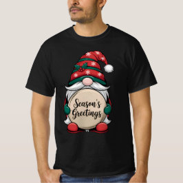 Christmas Gnome Season's Greetings Plaque T - Shir T-Shirt