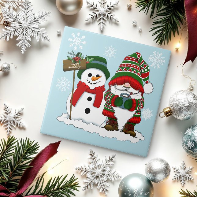 Christmas Gnome Snowman Niedlich Fliese (Von Creator hochgeladen)