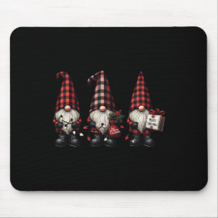 Christmas Gnome Trio Buffalo Karo Kariert Hats Wei Mousepad
