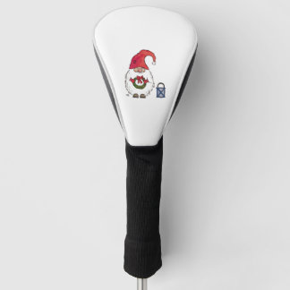 Christmas gnome with Christmas wreath and lantern Golf Headcover