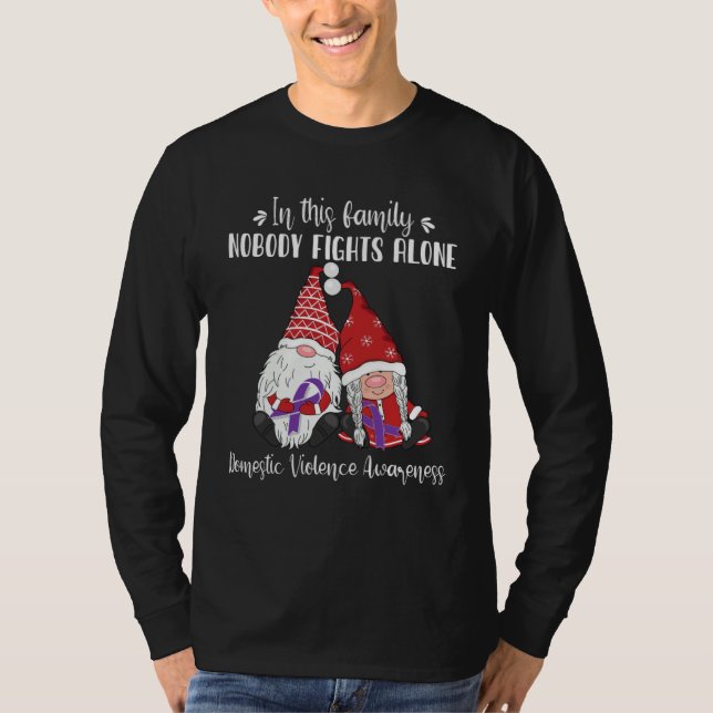Christmas Gnomes Domestic Violence Awareness T-Shirt (Vorderseite)