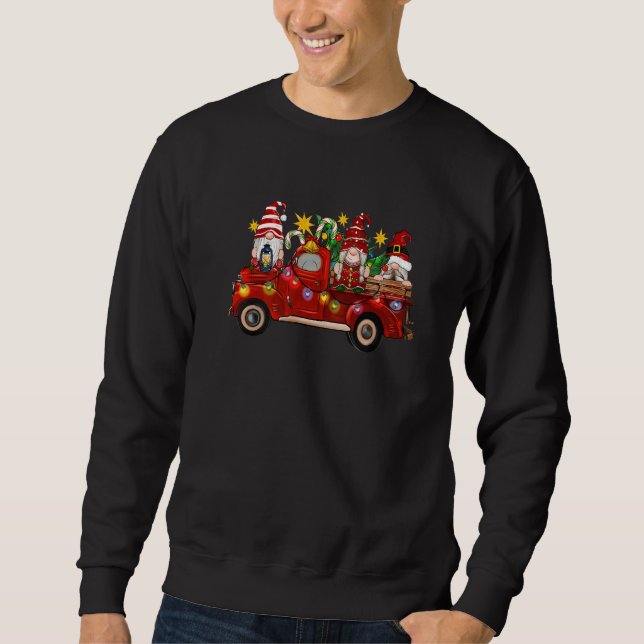 Christmas Gnomes On Truck Christmas Light Merry Ch Sweatshirt (Vorderseite)