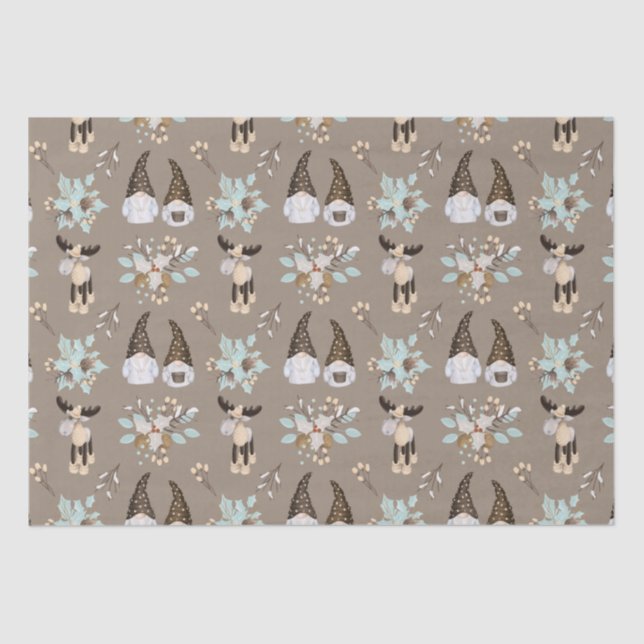 Christmas Gnomes Woodland Seidenpapier (Vorderseite)