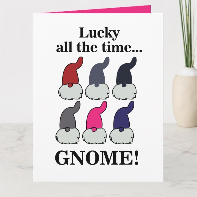 Christmas Gnomes Xmas Lucky Karte (Vorderseite)