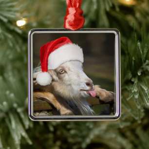 Christmas Goat Ornament Aus Metall