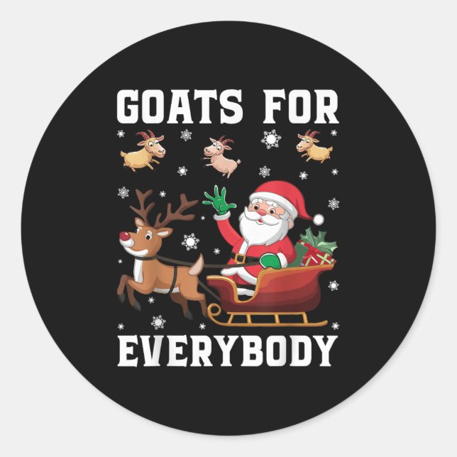 Christmas Goats Uni-kids Christmas Goat Funny , Bl Runder Aufkleber (Vorderseite)