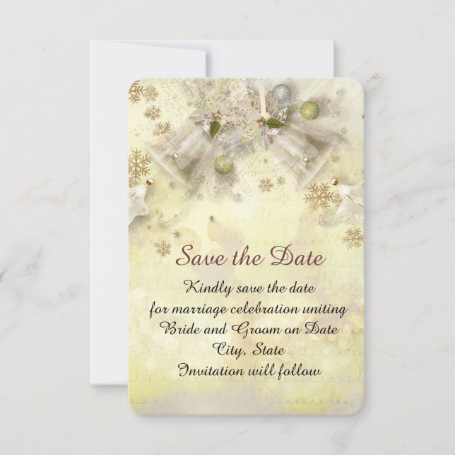 Christmas Gold Bell Save the Date (Vorderseite)