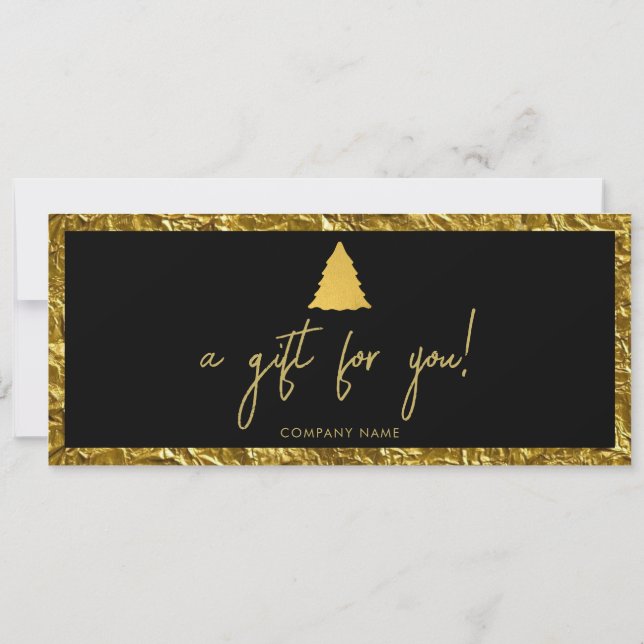 Christmas Gold Business Gift Certificate Voucher (Rückseite)