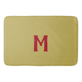 Christmas Gold Red Monogram Badematte