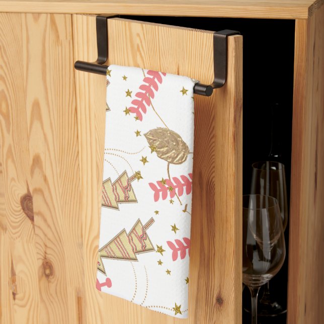 Christmas Gold Trees Kitchen Towels Geschirrtuch (Drittel gefaltet)