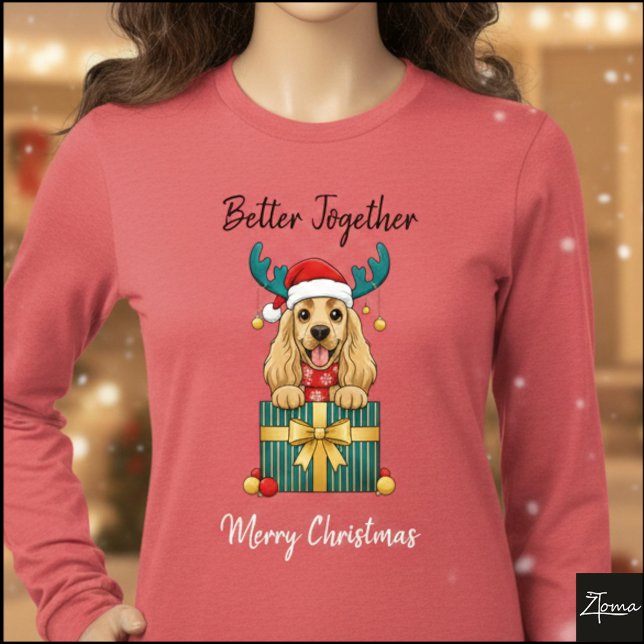 Christmas Golden Cocker Spaniel Gift Graphic Tri-Blend Shirt (Von Creator hochgeladen)