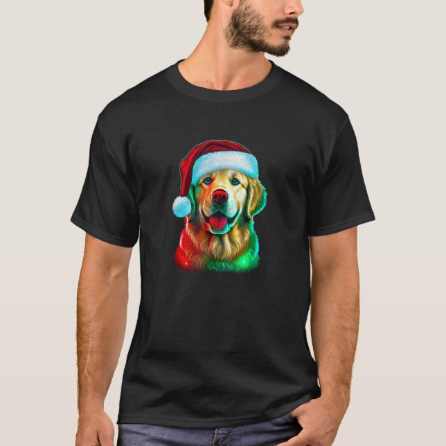 Christmas Golden Retriever Happy New Year Gift Dog T-Shirt (Vorderseite)