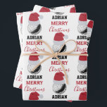 Christmas Golf Ball Sports Individuelle Name Geschenkpapier Set<br><div class="desc">Eine niedliche Illustration des Golfballs mit der Weihnachtsmannmütze "Frohe Weihnachten" und deinem individuelle Name. Ideal für Erwachsene und Kinder,  die Liebe spielen. Ein ideales golfthematisches Weihnachtsblatt für Golfspieler,  Golftrainer,  Athleten und Golfbegeisterte. Einfach den Namen anpassen und zu Ihrem eigenen machen!</div>