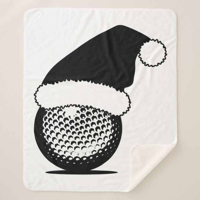 Christmas Golf Ball with Santa Hat Sherpadecke (Vorderseite)