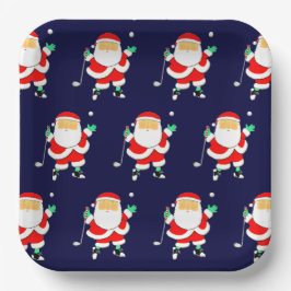 Christmas Golf Holiday Party Paper Plates Pappteller