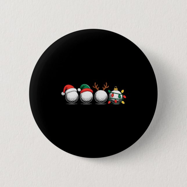 Christmas Golf Player, X-mas  Button (Vorderseite)