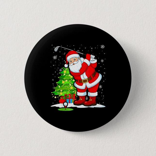 Christmas Golf Santa Golfer Xmas Funny Christmas G Button (Vorderseite)