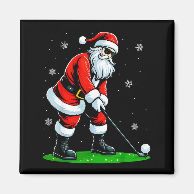 Christmas Golf Santa Golfer Xmas Funny Christmas G Magnet (Vorne)
