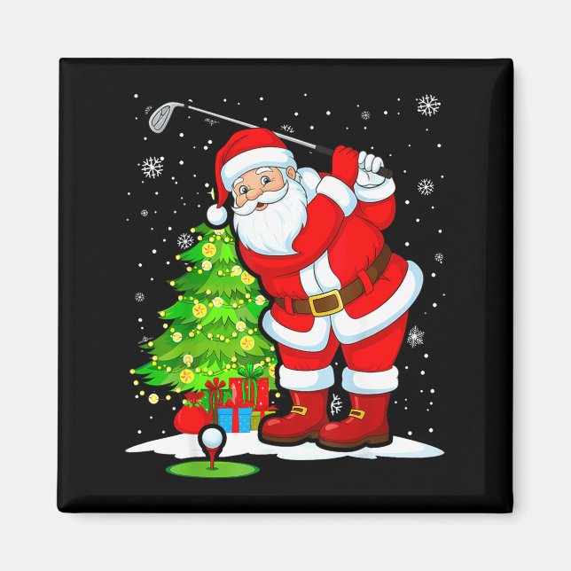 Christmas Golf Santa Golfer Xmas Funny Christmas G Magnet (Vorne)