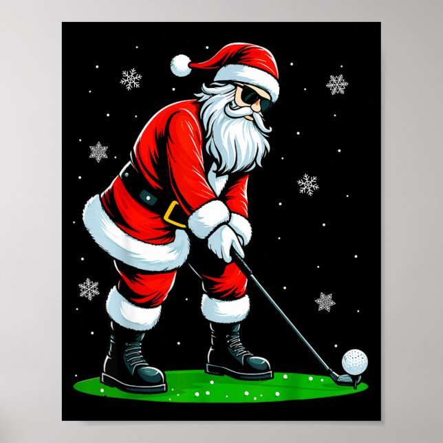 Christmas Golf Santa Golfer Xmas Funny Christmas G Poster (Vorne)
