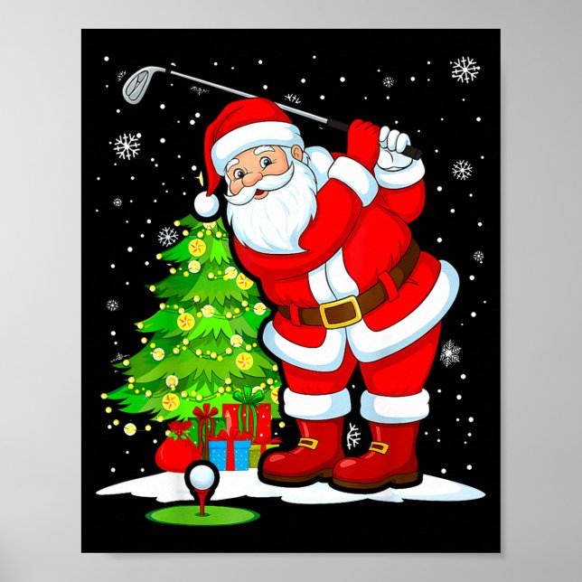 Christmas Golf Santa Golfer Xmas Funny Christmas G Poster (Vorne)