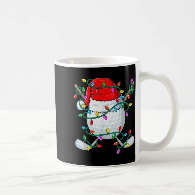 Christmas Golf Xmas Santa Srts Hat Golfer Golfing  Kaffeetasse (Rechts)