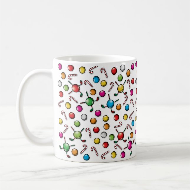 Christmas Golfer Monogram Design Kaffeetasse (Links)