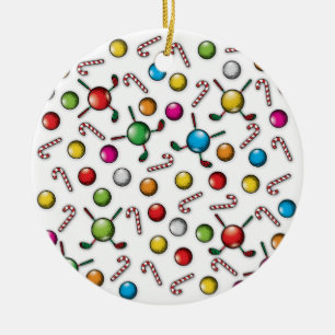 Christmas Golfer Monogram Design Keramik Ornament