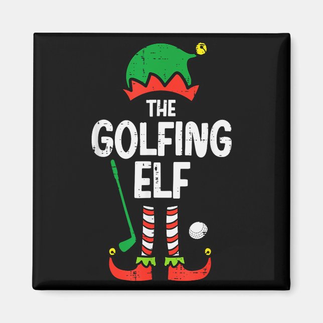 Christmas Golfing Elf Xmas Golf Family Match Golfe Magnet (Vorne)