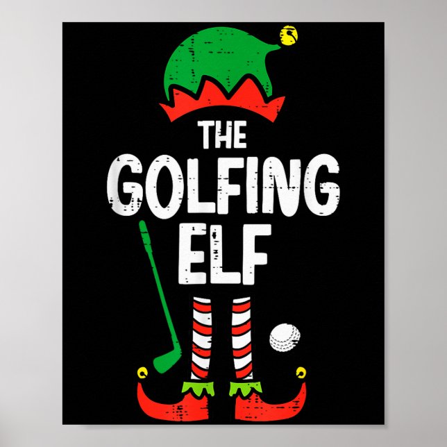 Christmas Golfing Elf Xmas Golf Family Match Golfe Poster (Vorne)