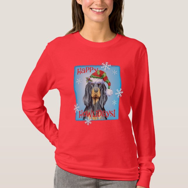 Christmas Gordon Setter T-Shirt (Vorderseite)